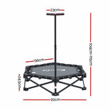 Darrahopens Sports & Fitness > Trampolines > Trampolines & Accessories Everfit Fitness Foldable Trampoline Rebounder Adjustable Handle Indoor Exercise Black