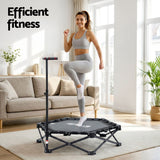 Darrahopens Sports & Fitness > Trampolines > Trampolines & Accessories Everfit Fitness Foldable Trampoline Rebounder Adjustable Handle Indoor Exercise Black