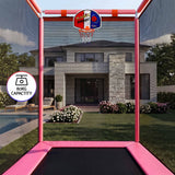 Darrahopens Sports & Fitness > Trampolines > Trampolines & Accessories Everfit Kids 4.5FT Trampoline Rectangle Rebounder with Basketball Hoop Pink In Australia - Darrahopens