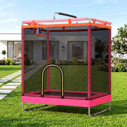 Darrahopens Sports & Fitness > Trampolines > Trampolines & Accessories Everfit Kids 4.5FT Trampoline Rectangle Rebounder with Basketball Hoop Pink In Australia - Darrahopens