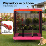 Darrahopens Sports & Fitness > Trampolines > Trampolines & Accessories Everfit Kids 4.5FT Trampoline Rectangle Rebounder with Basketball Hoop Pink In Australia - Darrahopens
