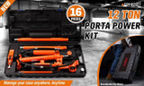 Darrahopens Tools 12T Porta Power Kit Hydraulic Ram Pump Oil Hose Automotive Body Repair Tool