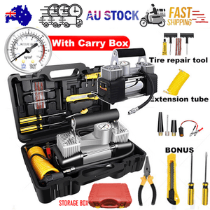 Darrahopens Tools > Air Compressor > Air Compressors 150PSI 12V Car Air Compressor Portable Tyre Deflator Inflator Pump 4WD Car Truck RED CASE