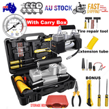 Darrahopens Tools > Air Compressor > Air Compressors 150PSI 12V Car Air Compressor Portable Tyre Deflator Inflator Pump 4WD Car Truck RED CASE