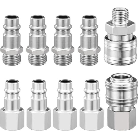 Darrahopens Tools > Air Compressor > Air Compressors Accessories 1/4" Bsp Pneumatic Quick Connector, 10 Pieces European Air Compressor Fitting, Compressor Connector For Pneumatic Hose