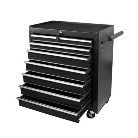 Darrahopens Tools Black 7 Drawer Tool Box Trolley Cabinet Storage Cart Garage Toolbox Organiser Set