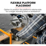 Darrahopens Tools > Industrial Tools > Ladders & Scaffolding BAUMR-AG Mobile Scaffold Platform, 226kg Load, Steel Frame, Dual Height, Folding for easy Transport and Storage, Locking Castors, Tool Tray