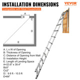 Darrahopens Tools > Industrial Tools > Ladders & Scaffolding VEVOR Attic Ladder Telescoping, 158.76kg Capacity, 100cm x 59.94cm,Multi-Purpose Aluminium Extension, Lightweight and Portable,Fits298.7cm-320.04cmCeilingHeights,Convenient Access to Your Attic Standa