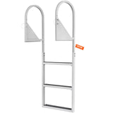 Darrahopens Tools > Industrial Tools > Ladders & Scaffolding VEVOR Dock Ladder, Flip-Up 3 Steps, 159 kg Load Capacity, Aluminum Alloy Pontoon Boat Ladder with 50.8 mm Wide Step & Nonslip Rubber Mat, Easy to Install for Ship/Lake/Pool/Marine Boarding
