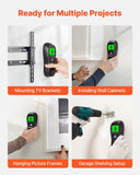 Darrahopens Tools > Industrial Tools > Ladders & Scaffolding VEVOR Stud Finder Wall Scanner, 5 in 1, Electronic Wall Stud Detector with Smart Sensor, High-Definition LCD Display and Audio Alarm, for the Center and Edge of Metal, AC Wire, Joists, Pipes, Black