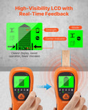 Darrahopens Tools > Industrial Tools > Ladders & Scaffolding VEVOR Stud Finder Wall Scanner, 5 in 1, Electronic Wall Stud Detector with Smart Sensor, High-Definition LCD Display and Audio Alarm, for the Center and Edge of Metal, AC Wire, Joists, Pipes, Orange