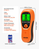 Darrahopens Tools > Industrial Tools > Ladders & Scaffolding VEVOR Stud Finder Wall Scanner, 5 in 1, Electronic Wall Stud Detector with Smart Sensor, High-Definition LCD Display and Audio Alarm, for the Center and Edge of Metal, AC Wire, Joists, Pipes, Orange