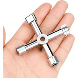 Darrahopens Tools > Industrial Tools > Lifts & Hoists 4-in-1 Universal Electrical Cabinet Wrench for Elevators and Valves Silver Multifunctional Tool Wrench