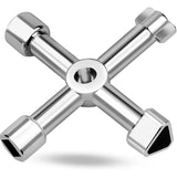 Darrahopens Tools > Industrial Tools > Lifts & Hoists 4-in-1 Universal Electrical Cabinet Wrench for Elevators and Valves Silver Multifunctional Tool Wrench