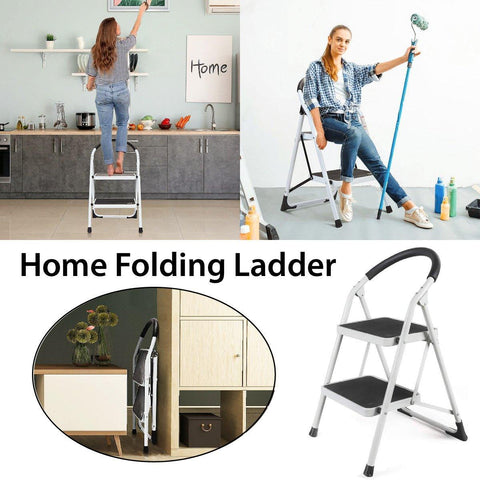 Darrahopens Tools > Industrial Tools > Lifts & Hoists Folding Portable Multi Step Ladder with Handrail Household A Type Iron Ladder