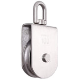 Darrahopens Tools > Industrial Tools > Lifts & Hoists Heavy Duty 304 Stainless Steel Single Wheel Swivel Lifting Rope Block, M100 Model 1000kg Load Capacity