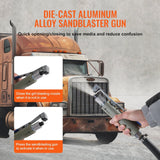 Darrahopens Tools > Industrial Tools > Lifts & Hoists VEVOR 20 Gallon Sand Blaster, 60-110 PSI High Pressure Sandblaster, Portable Abrasive Blasting Tank, Air Sand Blasting Kit with 4 Ceramic Nozzles and Oil-Water Separator for Paint, Stain, Rust Removal