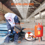 Darrahopens Tools > Industrial Tools > Lifts & Hoists VEVOR 20 Gallon Sand Blaster, 60-110 PSI High Pressure Sandblaster, Portable Abrasive Blasting Tank, Air Sand Blasting Kit with 4 Ceramic Nozzles and Oil-Water Separator for Paint, Stain, Rust Removal