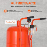 Darrahopens Tools > Industrial Tools > Lifts & Hoists VEVOR 20 Gallon Sand Blaster, 60-110 PSI High Pressure Sandblaster, Portable Abrasive Blasting Tank, Air Sand Blasting Kit with 4 Ceramic Nozzles and Oil-Water Separator for Paint, Stain, Rust Removal