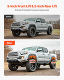 Darrahopens Tools > Industrial Tools > Lifts & Hoists VEVOR 76.2 mm Front and 50.8 mm Rear Leveling Lift Kit for 2007-2023 Silverado 1500 2WD/4WD, 2007-2023 Sierra 1500 2WD/4WD, Chassis Level Kit with 2 Front Strut Spacers, 2 Rear Lift Blocks, 2 U-Bolts