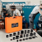 Darrahopens Tools > Industrial Tools > Lifts & Hoists VEVOR Ball Joint Press Kit, 25 pcsTool Kit, C-press Ball joint Remove and Install Tools, for Most 2WD and 4WD Cars, Heavy Duty Ball Joint Repair Kit for Automotive Repairing