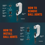 Darrahopens Tools > Industrial Tools > Lifts & Hoists VEVOR Ball Joint Press Kit, 25 pcsTool Kit, C-press Ball joint Remove and Install Tools, for Most 2WD and 4WD Cars, Heavy Duty Ball Joint Repair Kit for Automotive Repairing