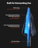 Darrahopens Tools > Industrial Tools > Lifts & Hoists VEVOR Step Drill Bit, 4.76 to 34.93 mm, 9.53 mm Triangular Shank, TiAlN Coating Cobalt High Speed Steel, Four Spiral Flute Step Bit for Metal, Stainless Steel, Aluminum, Wood, Plastic, Fiberglass