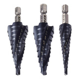 Darrahopens Tools > Industrial Tools > Lifts & Hoists VEVOR Step Drill Bit Set, 3.2 - 22.2 mm, 3 Pieces Step Drill Bits, 6.35 mm Hex Shank, TiAlN Coating Cobalt HSS High Speed Steel, for Metal, Stainless Steel, Aluminum, Wood, Plastic, Fiberglass