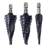 Darrahopens Tools > Industrial Tools > Lifts & Hoists VEVOR Step Drill Bit Set, 3.2 - 22.2 mm, 3 Pieces Step Drill Bits, 6.35 mm Hex Shank, TiAlN Coating Cobalt HSS High Speed Steel, for Metal, Stainless Steel, Aluminum, Wood, Plastic, Fiberglass