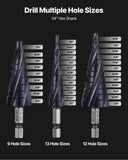 Darrahopens Tools > Industrial Tools > Lifts & Hoists VEVOR Step Drill Bit Set, 3.2 - 22.2 mm, 3 Pieces Step Drill Bits, 6.35 mm Hex Shank, TiAlN Coating Cobalt HSS High Speed Steel, for Metal, Stainless Steel, Aluminum, Wood, Plastic, Fiberglass