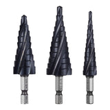 Darrahopens Tools > Industrial Tools > Lifts & Hoists VEVOR Step Drill Bit Set, 3.2 - 22.2 mm, 3 Pieces Step Drill Bits, 6.35 mm Hex Shank, TiAlN Coating Cobalt HSS High Speed Steel, for Metal, Stainless Steel, Aluminum, Wood, Plastic, Fiberglass