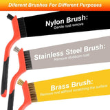 Darrahopens Tools > Industrial Tools > Masonry Tools 3 pcs Wire Brushes Set Stainless Steel Brass Carbon Nylon Scrub Brushes For Cleaning Welding Slag Stripping Rust Dust
