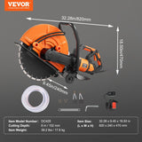 Darrahopens Tools > Industrial Tools > Masonry Tools VEVOR Electric Concrete Saw, 16 in, 2800 W 15 A Motor Circular Saw Cutter with Max. 6 in Adjustable Cutting Depth, Wet Disk Saw Cutter Includes Water Line, Pump and Blade, for Stone, Brick