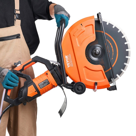 Darrahopens Tools > Industrial Tools > Masonry Tools VEVOR Electric Concrete Saw, 16 in, 2800 W 15 A Motor Circular Saw Cutter with Max. 6 in Adjustable Cutting Depth, Wet Disk Saw Cutter Includes Water Line, Pump and Blade, for Stone, Brick