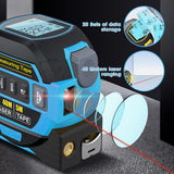 Darrahopens Tools > Industrial Tools > Measuring Tools & Sensors 40m Laser Measure, Cross-line Laser Level, 5m Tape Measure Blue