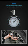 Black High Precision Mechanical Tyre Pressure Gauge - Durable Stainless Steel & Rubber Construction, Long Flexible Hose, Pressure Release & Zeroing Valve, 0-100 PSI Dial for Car, SUV, Motorcycle, Van