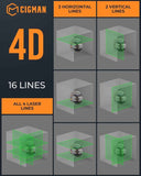 Darrahopens Tools > Industrial Tools > Measuring Tools & Sensors CIGMAN 4x360° 16 Lines Laser Level with Remote&APP Control, Self Leveling CM-S02 In Australia - Darrahopens