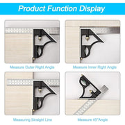 Darrahopens Tools > Industrial Tools > Measuring Tools & Sensors Metal Combination Square Multi-Function Carpentry Ruler Combination Angle Ruler With Zero Level Protractor Straight