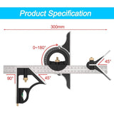 Darrahopens Tools > Industrial Tools > Measuring Tools & Sensors Metal Combination Square Multi-Function Carpentry Ruler Combination Angle Ruler With Zero Level Protractor Straight