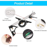 Darrahopens Tools > Industrial Tools > Measuring Tools & Sensors Metal Combination Square Multi-Function Carpentry Ruler Combination Angle Ruler With Zero Level Protractor Straight