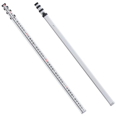 Darrahopens Tools > Industrial Tools > Measuring Tools & Sensors VEVOR Aluminum Grade Rod, 14-Feet/8ths 4 Sections Telescopic Measuring Rod, Double-Sided Scale 1/8in Leveling Rod Stick, Aluminum Alloy Survey Rod w/ Bubble Level &Carrying Bag for Houses,Walls,Floors