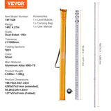 Darrahopens Tools > Industrial Tools > Measuring Tools & Sensors VEVOR Aluminum Grade Rod, 14-Feet/8ths 4 Sections Telescopic Measuring Rod, Double-Sided Scale 1/8in Leveling Rod Stick, Aluminum Alloy Survey Rod w/ Bubble Level &Carrying Bag for Houses,Walls,Floors