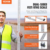 Darrahopens Tools > Industrial Tools > Measuring Tools & Sensors VEVOR Aluminum Grade Rod, 9-Feet/8ths 3 Sections Telescopic Measuring Rod, Double-Sided Scale 1/8in Leveling Rod Stick,Aluminum Alloy Survey Rod with Bubble Level &Carrying Bag for Houses,Walls,Floors