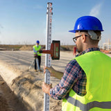 Darrahopens Tools > Industrial Tools > Measuring Tools & Sensors VEVOR Aluminum Grade Rod, 9-Feet/8ths 3 Sections Telescopic Measuring Rod, Double-Sided Scale 1/8in Leveling Rod Stick,Aluminum Alloy Survey Rod with Bubble Level &Carrying Bag for Houses,Walls,Floors