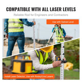 Darrahopens Tools > Industrial Tools > Measuring Tools & Sensors VEVOR Aluminum Grade Rod, 9-Feet/8ths 3 Sections Telescopic Measuring Rod, Double-Sided Scale 1/8in Leveling Rod Stick,Aluminum Alloy Survey Rod with Bubble Level &Carrying Bag for Houses,Walls,Floors