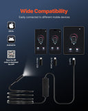 Darrahopens Tools > Industrial Tools > Measuring Tools & Sensors VEVOR Endoscope Camera with Light, 1920P HD Borescope for Android & IOS, 8 LED Lights Inspection Camera with 3m Semi-Rigid Cable, 2X Zoom, IP67 Waterproof Snake Scope Cameras for Auto, Plumbing