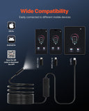 Darrahopens Tools > Industrial Tools > Measuring Tools & Sensors VEVOR Endoscope Camera with Light, 1920P HD Borescope for Android & IOS, 8 LED Lights Inspection Camera with 5m Semi-Rigid Cable, 2X Zoom, IP67 Waterproof Snake Scope Camera for Auto, Plumbing