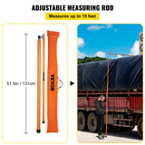 Darrahopens Tools > Industrial Tools > Measuring Tools & Sensors VEVOR Load Height Measuring Stick, 15\' Sturdy Fiberglass Truck Height Stick with Adjustable Pole, Non-conductive Truck Height Measuring Stick with Carrying Bag, Height Stick for Trucks, Car Haulers