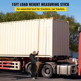 Darrahopens Tools > Industrial Tools > Measuring Tools & Sensors VEVOR Load Height Measuring Stick, 15\' Sturdy Fiberglass Truck Height Stick with Adjustable Pole, Non-conductive Truck Height Measuring Stick with Carrying Bag, Height Stick for Trucks, Car Haulers