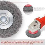 10PCS Wire Wheel for 4 1/2" Angle Grinder Set, Wheel Brushes with 5/8" Thread Arbor for Rust, , Paint Removal